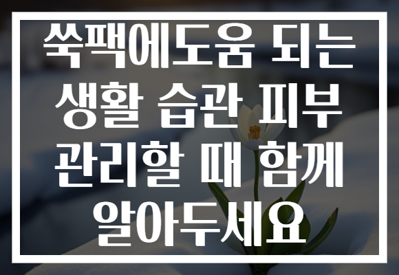 쑥팩에도움 되는 생활 습관 피부 관리할 때 함께 알아두세요