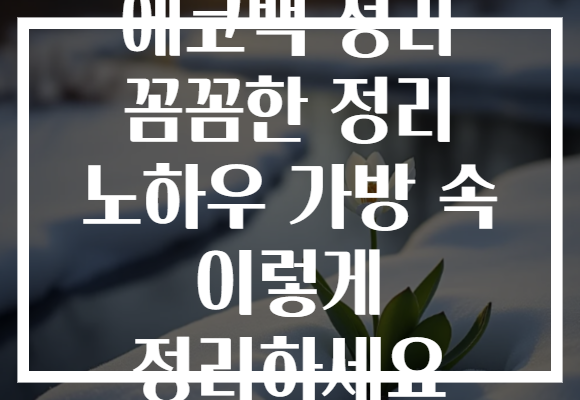 에코백 정리 꼼꼼한 정리 노하우 가방 속 이렇게 정리하세요