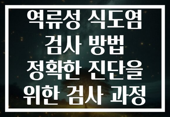 역류성 식도염 검사 방법 정확한 진단을 위한 검사 과정