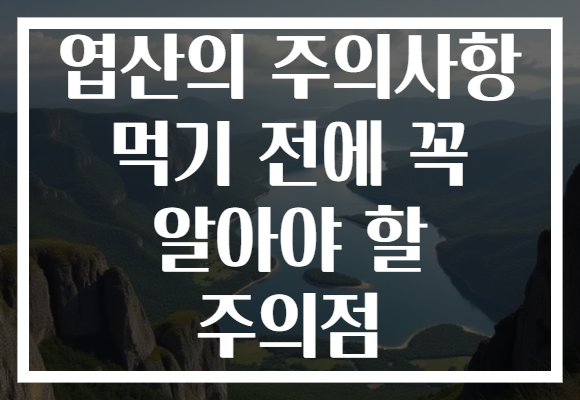 엽산의 주의사항 먹기 전에 꼭 알아야 할 주의점