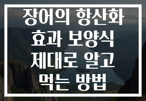장어의 항산화 효과 보양식 제대로 알고 먹는 방법