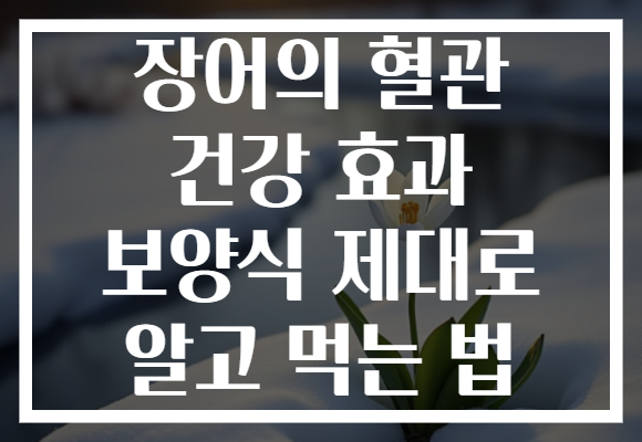 장어의 혈관 건강 효과 보양식 제대로 알고 먹는 법