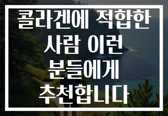콜라겐에 적합한 사람 이런 분들에게 추천합니다