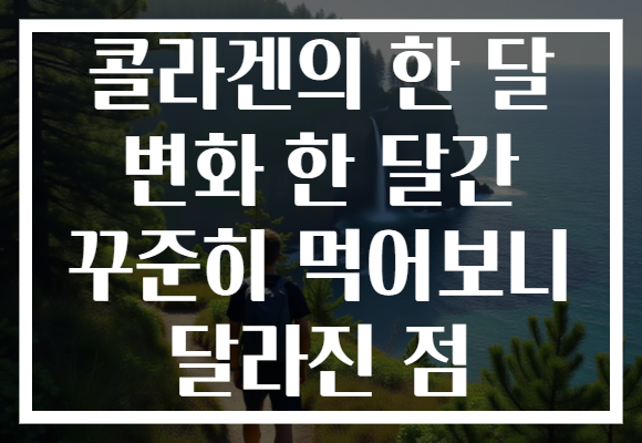 콜라겐의 한 달 변화 한 달간 꾸준히 먹어보니 달라진 점