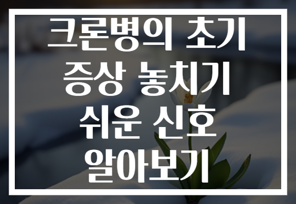 크론병의 초기 증상 놓치기 쉬운 신호 알아보기