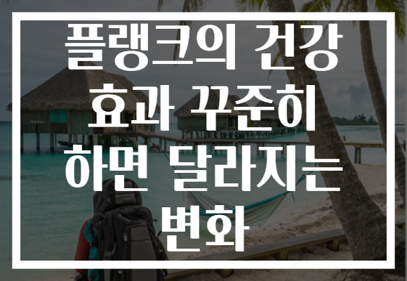 플랭크의 건강 효과 꾸준히 하면 달라지는 변화
