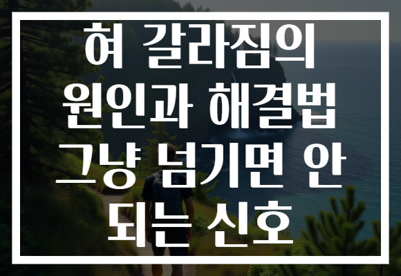 혀 갈라짐의 원인과 해결법 그냥 넘기면 안 되는 신호