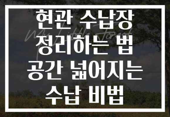 현관 수납장 정리하는 법 공간 넓어지는 수납 비법
