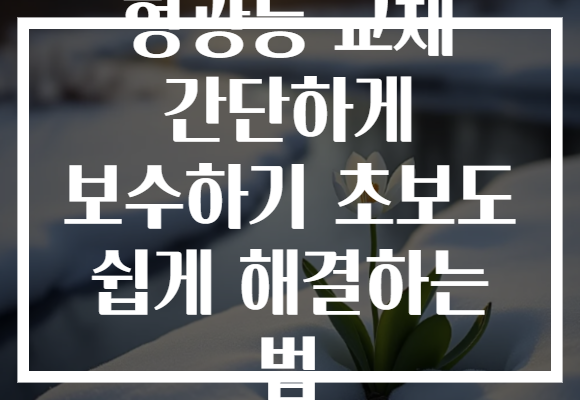 형광등 교체 간단하게 보수하기 초보도 쉽게 해결하는 법
