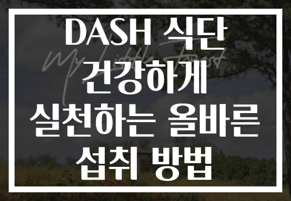 DASH 식단 건강하게 실천하는 올바른 섭취 방법
