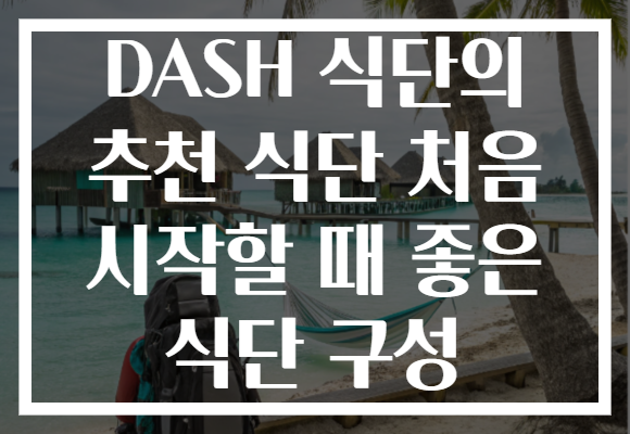 DASH 식단의 추천 식단 처음 시작할 때 좋은 식단 구성