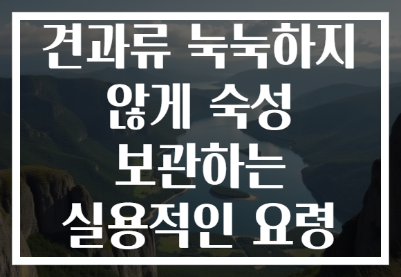 견과류 눅눅하지 않게 숙성 보관하는 실용적인 요령