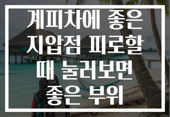 계피차에 좋은 지압점 피로할 때 눌러보면 좋은 부위