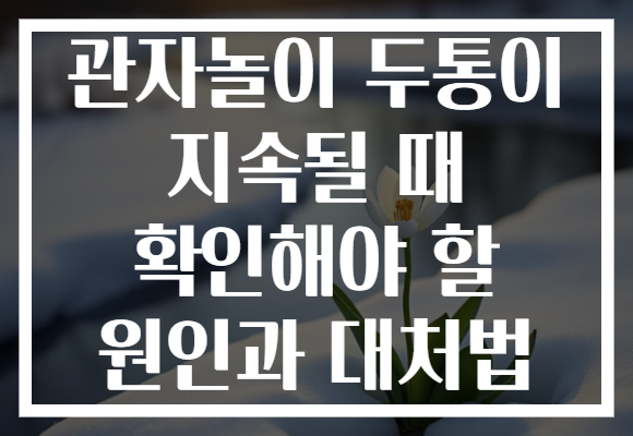 관자놀이 두통이 지속될 때 확인해야 할 원인과 대처법