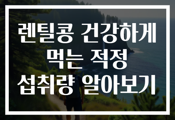 렌틸콩 건강하게 먹는 적정 섭취량 알아보기