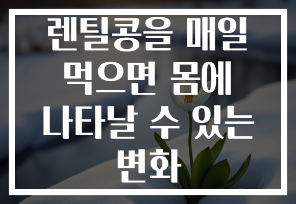 렌틸콩을 매일 먹으면 몸에 나타날 수 있는 변화