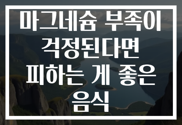 마그네슘 부족이 걱정된다면 피하는 게 좋은 음식
