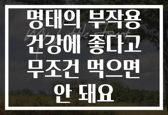 명태의 부작용 건강에 좋다고 무조건 먹으면 안 돼요