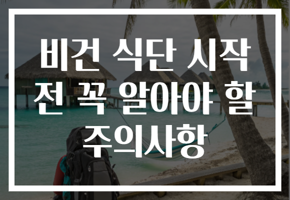 비건 식단 시작 전 꼭 알아야 할 주의사항