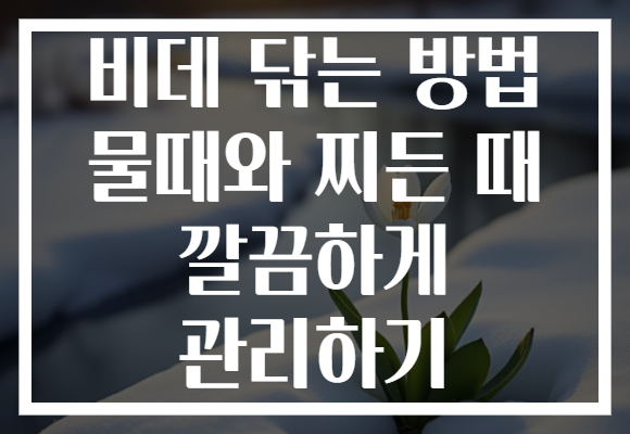 비데 닦는 방법 물때와 찌든 때 깔끔하게 관리하기