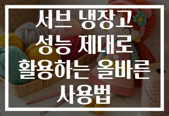 서브 냉장고 성능 제대로 활용하는 올바른 사용법