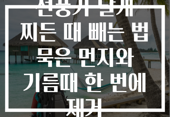 선풍기 날개 찌든 때 빼는 법 묵은 먼지와 기름때 한 번에 제거