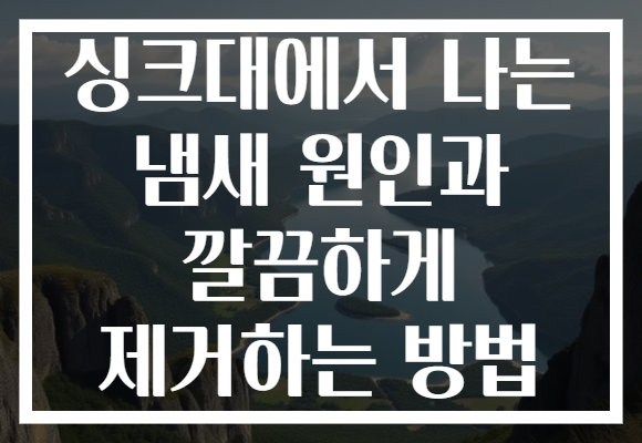 싱크대에서 나는 냄새 원인과 깔끔하게 제거하는 방법