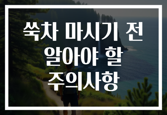 쑥차 마시기 전 알아야 할 주의사항