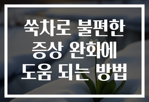 쑥차로 불편한 증상 완화에 도움 되는 방법