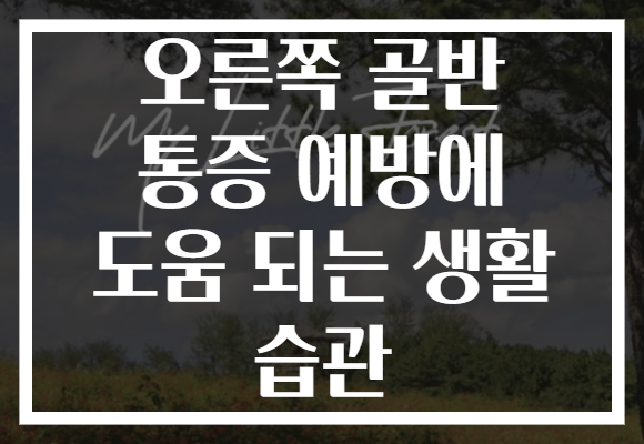 오른쪽 골반 통증 예방에 도움 되는 생활 습관
