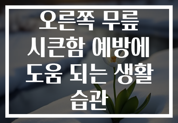 오른쪽 무릎 시큰함 예방에 도움 되는 생활 습관