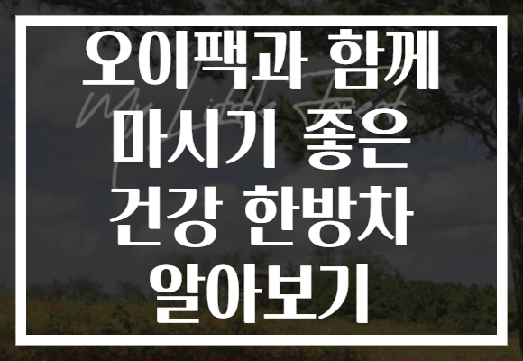 오이팩과 함께 마시기 좋은 건강 한방차 알아보기
