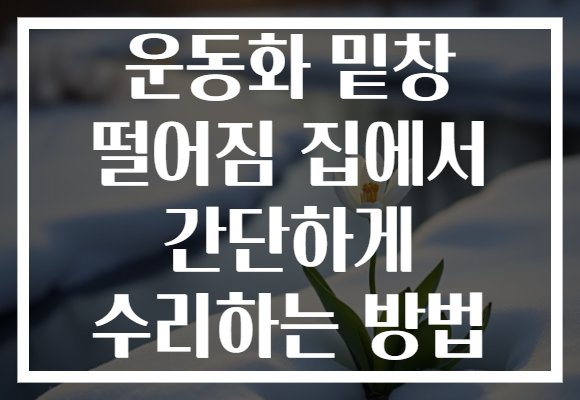 운동화 밑창 떨어짐 집에서 간단하게 수리하는 방법