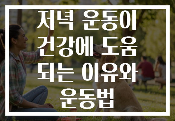 저녁 운동이 건강에 도움 되는 이유와 운동법