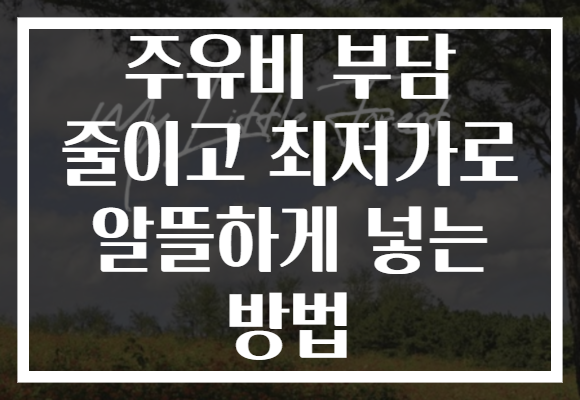 주유비 부담 줄이고 최저가로 알뜰하게 넣는 방법