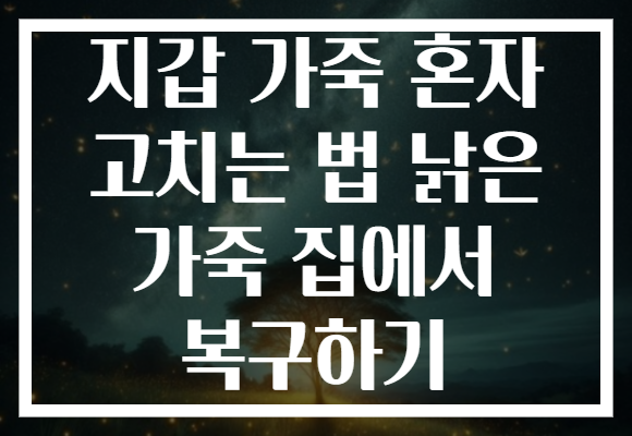 지갑 가죽 혼자 고치는 법 낡은 가죽 집에서 복구하기
