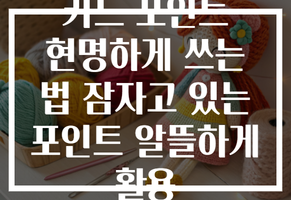 카드 포인트 현명하게 쓰는 법 잠자고 있는 포인트 알뜰하게 활용