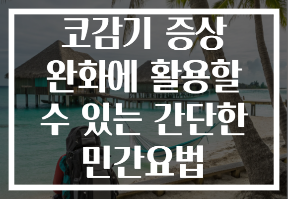 코감기 증상 완화에 활용할 수 있는 간단한 민간요법