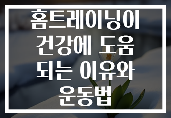 홈트레이닝이 건강에 도움 되는 이유와 운동법