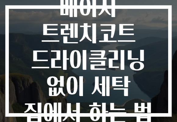 베이지 트렌치코트 드라이클리닝 없이 세탁 집에서 하는 법
