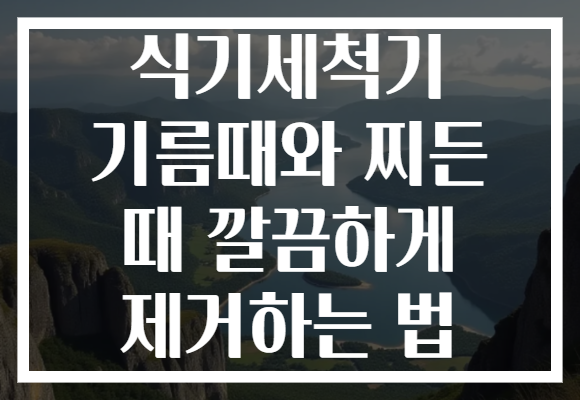 식기세척기 기름때와 찌든 때 깔끔하게 제거하는 법