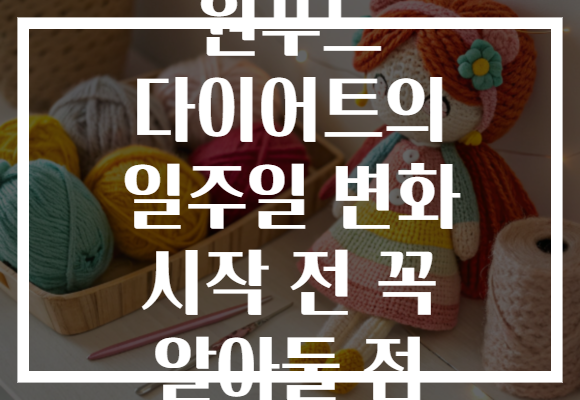 원푸드 다이어트의 일주일 변화 시작 전 꼭 알아둘 점
